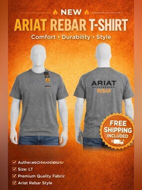 Ariat Gray Rebar Short Sleeve Logo Tee